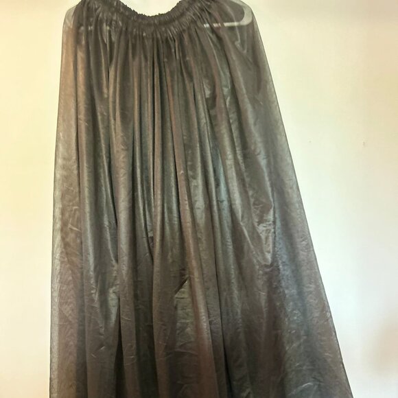Jupe Longue Noire en Organza Transparent – Taille Élastique - Picture 2 of 3